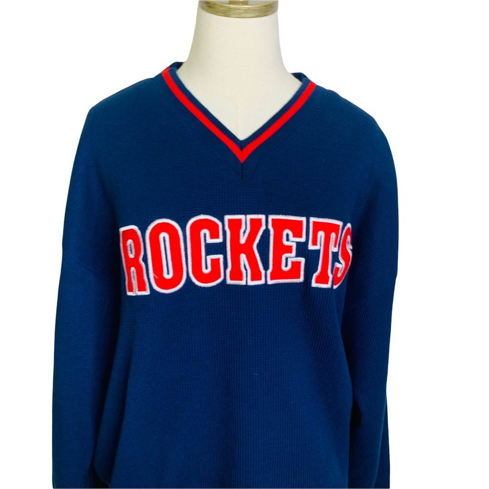 Vintage Houston Rockets Varsity Pullover Jacket LARGE 2948 - Picture 2 of 10